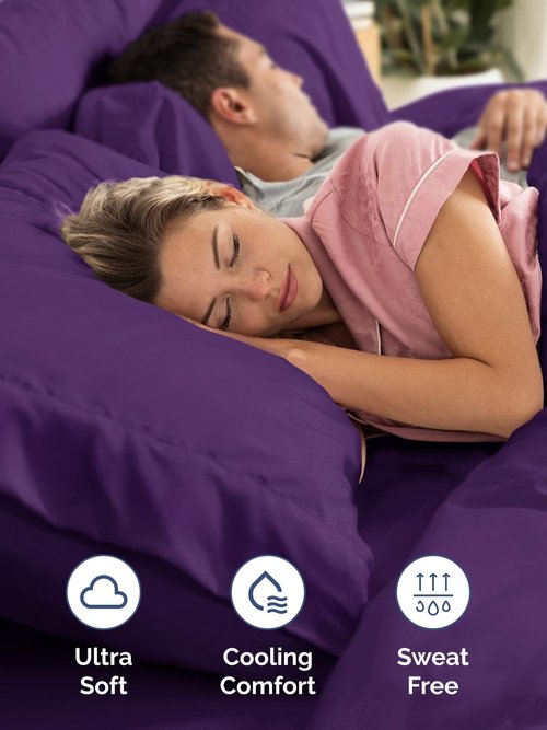Extra Deep Twin Sheet Set - 4 Piece Breathable and Cooling Sheets - Hotel Luxury Bedding for Women, Men, Kids & Teens - Easy & Secure Fit - Soft, Wrinkle Free and Comfy - Extra Deep Pockets - Purple