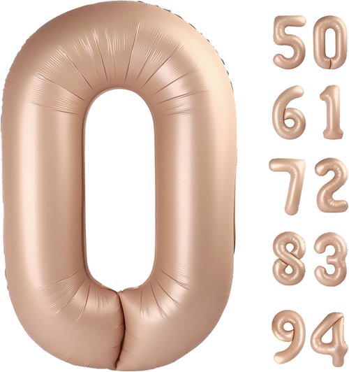 Light Brown Number Balloon - 40 Inch Tan 0 & Khaki 10-50 Birthday Decorations | Sandy Brown Party Supplies