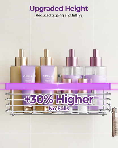 ODesign Shower Caddy - 3 Pack Stainless Steel Wall-Mounted Shelves | No Drilling, Rustproof, Silver