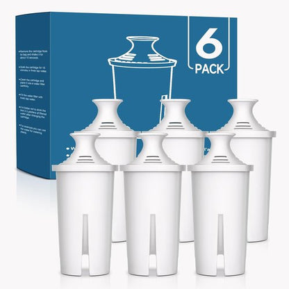Brita 6-Pack Water Filters - BPA-Free, Reduces Copper & Mercury Impurities | Fits Standard Pitchers