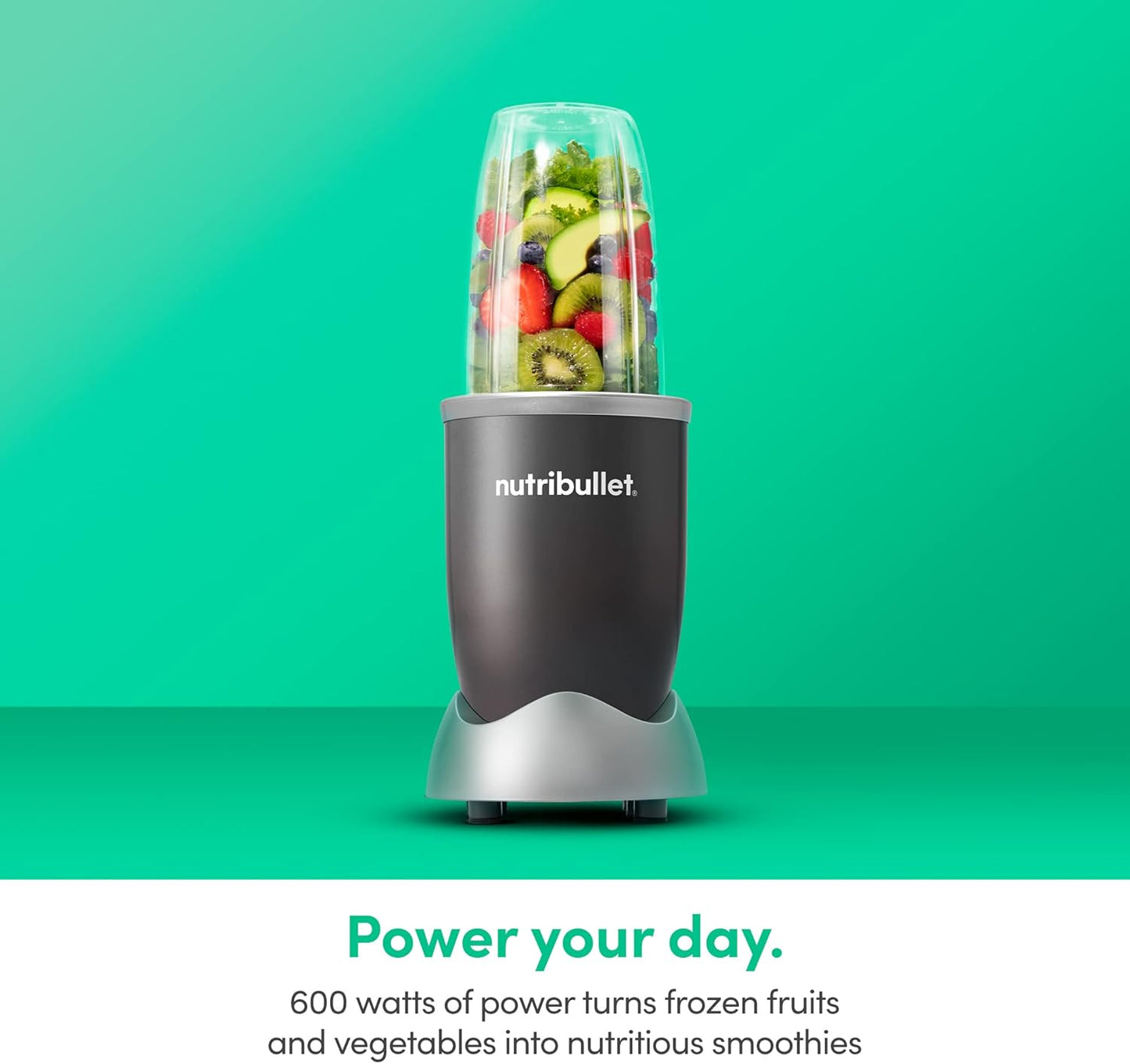 Nutribullet Personal Blender - 24 Ounce Capacity for Smoothies & Food Prep | 600 Watt, Gray (Pack of 2)