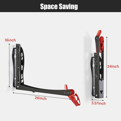 Ultrawall BIKEPAL Swivel Bike Rack - Space-Saving Wall-Mounted Storage for Home & Garage