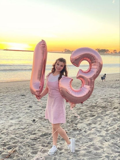 Balloons 15 | 40-Inch Pastel Pink Foil Number Balloons for 15th Birthday & Wedding Celebrations