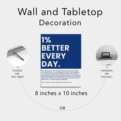 1% Better Every Day Wall Art | Motivational Framed Poster for Office & Home Decor