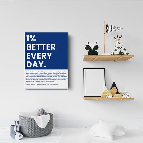 1% Better Every Day Wall Art | Motivational Framed Poster for Office & Home Decor