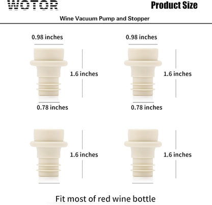 WOTOR Wine Stoppers Vacuum, Wine Saver, Wine Pump Vacuum Stoppers, Wine Preserver, Reusable Bottle Sealer Keeps Wine Fresh (Cream, 24 Pieces)