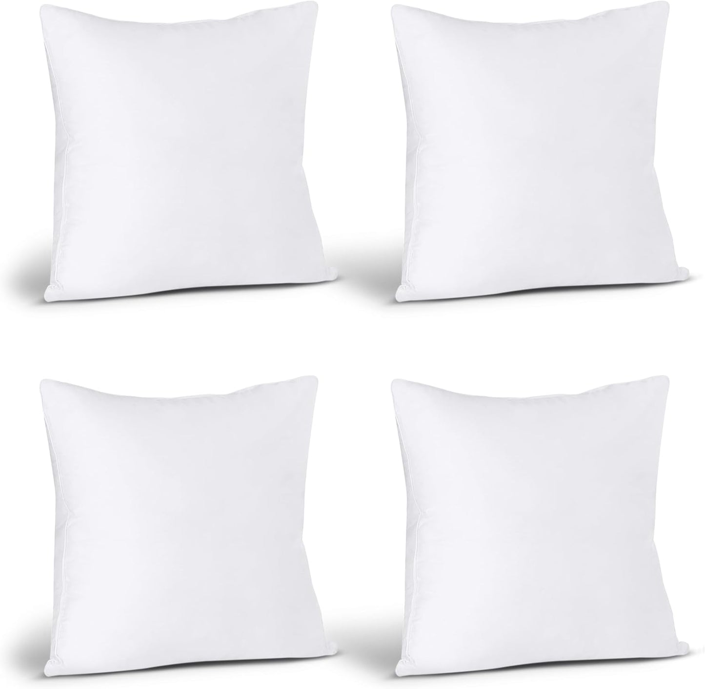 Utopia Bedding Throw Pillows - Set of 4 Fluffy Down Alternative Cushions | 16 x 16 Inches, White