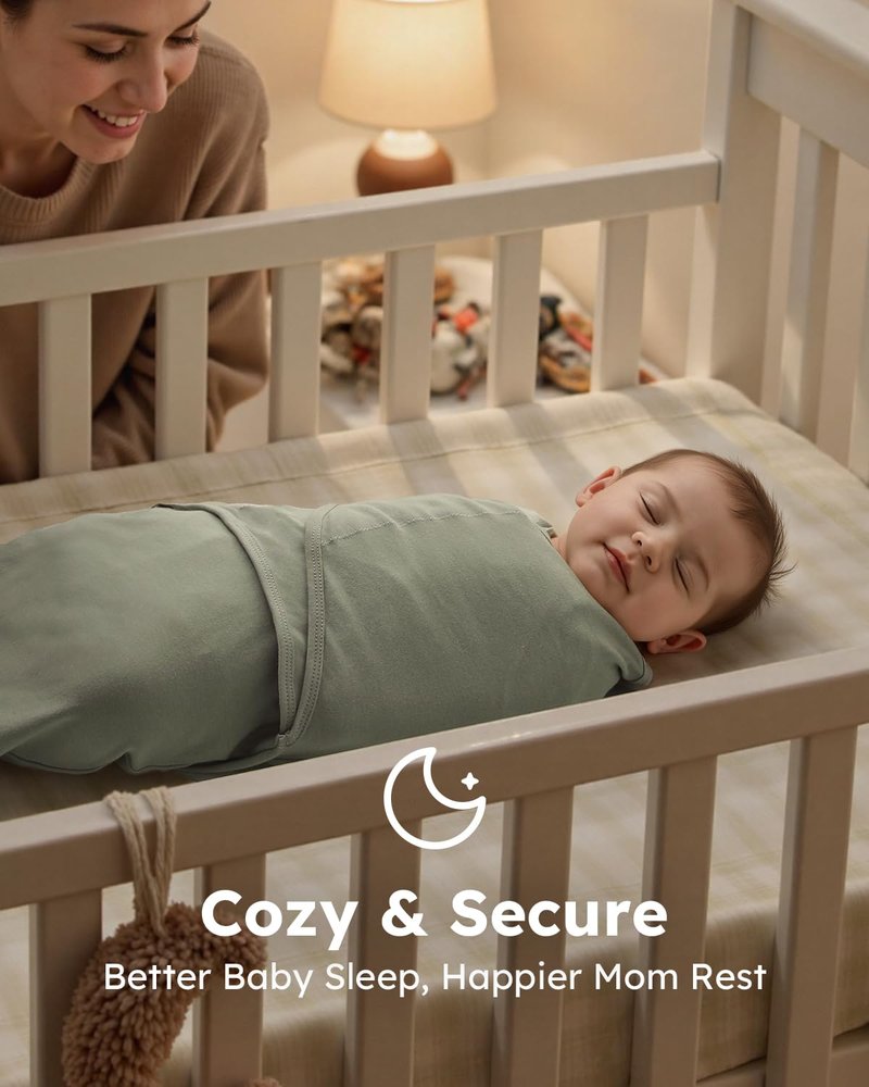 Yoofoss Baby Swaddles for Newborns 100% Organic Cotton, Adjustable Swaddle Sleep Sack 0-3 Months Newborn Swaddle Sack, Breathable Soft(Small)