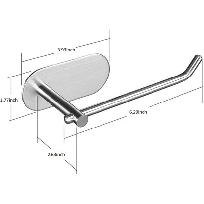 YIGII Adhesive Toilet Paper Holder - MST001 Self Adhesive Toilet Roll Holder for Bathroom Kitchen Stick on Wall Stainless Steel Brushed