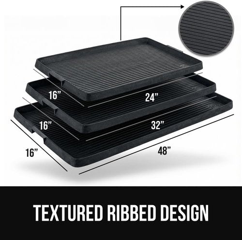 GORILLA GRIP WeatherMax Door Mat - Durable Gray Design & Shoe Tray Bundle - 17x29 & 24x16 Sizes
