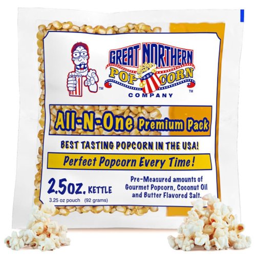 Great Northern Popcorn | 2.5oz Popcorn Machine Packets - Movie Theater Style Kernels, Salt & Oil (24 Count)