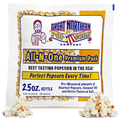 Great Northern Popcorn | 2.5oz Popcorn Machine Packets - Movie Theater Style Kernels, Salt & Oil (24 Count)