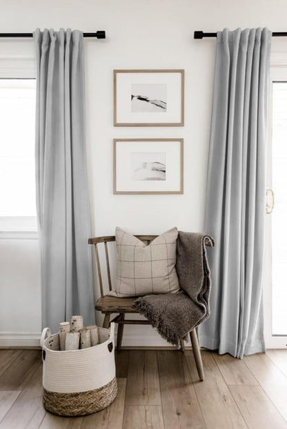 Regine Switzerland 100% Blackout Linen Curtains - Thermal Insulated Drapes, 50" W x 120" L, Grey