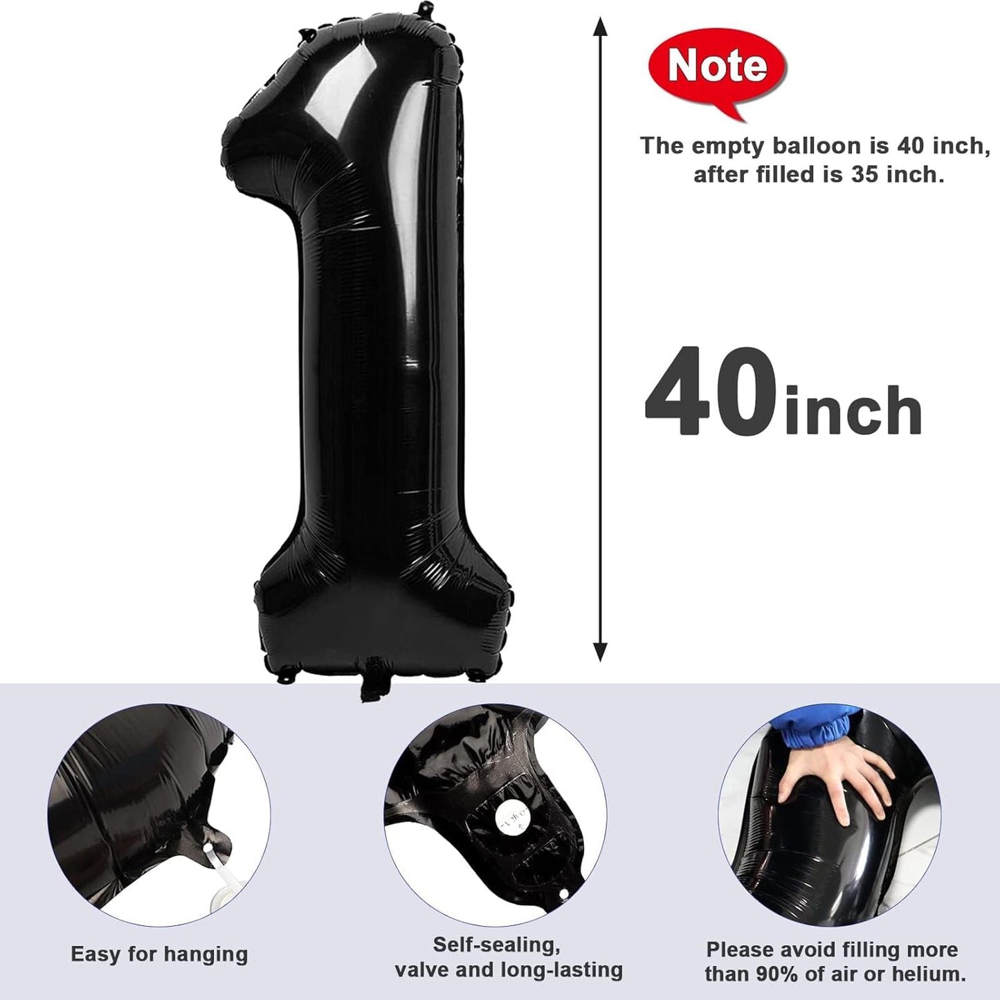 Skiennix 40-Inch Black Number 14 Foil Balloon - Perfect for Birthday, Wedding & Engagement Celebrations