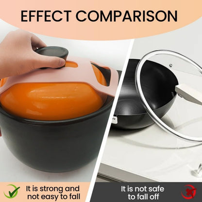 Silicone Lid Lock Strap by [Brand Name] - Universal Crockpot Lid Holder for 6/7/8 Quart | Heat-Resistant, No-Spill Design (Black)