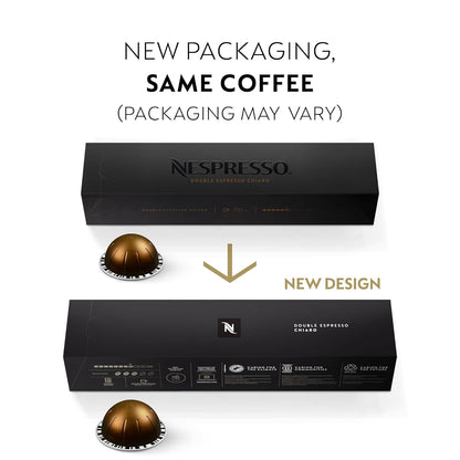 Nespresso Vertuo Double Espresso Chiaro - Medium Roast Coffee Pods | 30-Count, 2.7oz Brew Size