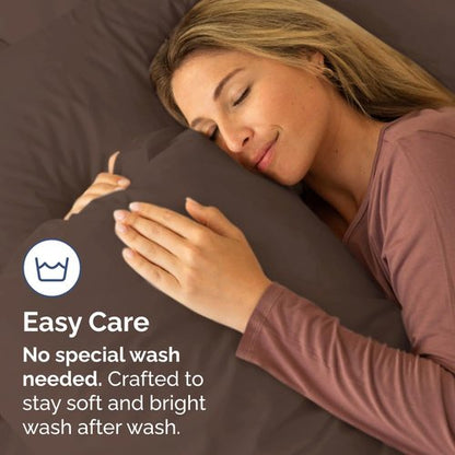 Body Pillowcases Set of 4-20x54 Long Body Pillow Case - Soft Body Pillow Cover for Sleeping & Side Sleepers - Comfy, Cozy Breathable & Fade Free - Machine Washable w/Envelope Enclosure - (Brown)