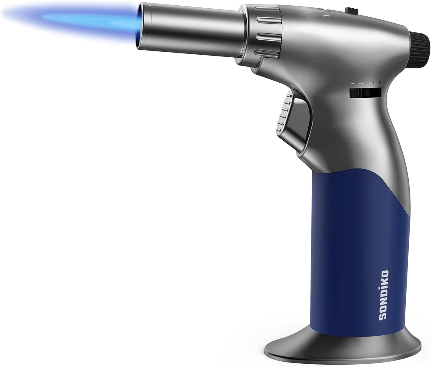 Sondiko Dual Adjustable Flame Butane Torch Lighter - Mini Blow Torch for Cooking & Crème Brûlée | Refillable with Continuous Flame Lock