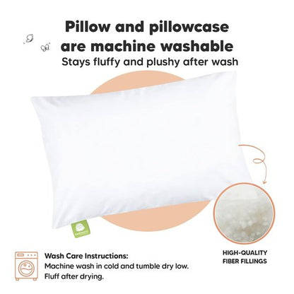 KeaBabies Toddler Pillow Set - Soft Cotton Mini Pillow & Pillowcase - 9x13 My Little Dreamy Design