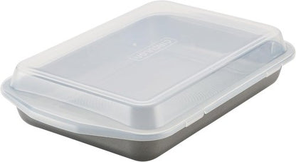 Circulon Total Nonstick Baking Pan - 9 Inch x 13 Inch Rectangle Cake Pan With Lid, Gray