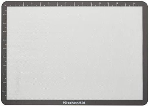 KitchenAid Silicone Baking Mat - Large 12x17-Inch Gray Design for Easy Baking