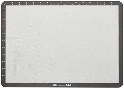 KitchenAid Silicone Baking Mat - Large 12x17-Inch, Durable & Non-Stick Gray Surface