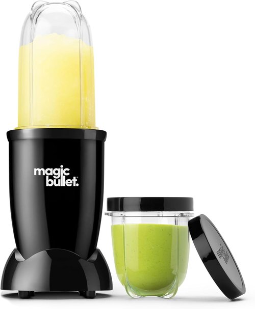 Magic Bullet Blender Set - 7-Piece 250W Compact Blender & Food Processor with 2 Cups | Silver