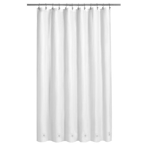 Barossa Design Long Shower Curtain Liner with 6 Magnets - 72" x 78", Waterproof PEVA Shower Liner for Bath Tub, PVC Free, Metal Grommets - White, 72x78