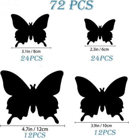 OPSEAM 3D Butterfly Wall Decor - 72 PCS Pink Butterfly Stickers with Magnets for Party Decorations