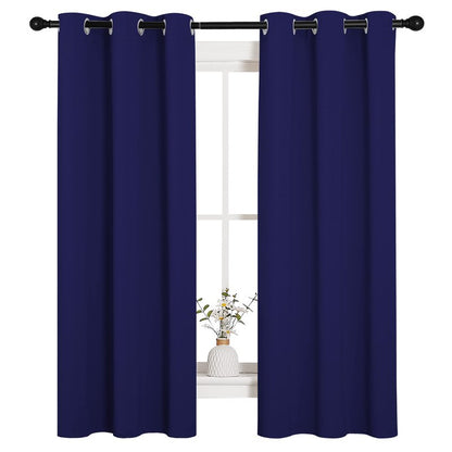 NICETOWN Blackout Draperies Curtains, All Season Thermal Insulated Solid Grommet Top Blackout Curtains/Drapes for Kid's Room (Royal Blue, 1 Pair, 34 x 63 inches)