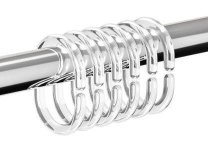 Resze 24 PCS Shower Curtain Rings, Plastic Clear Shower Curtain Hooks, C-Shaped Rings Hook Hanger Bathroom Shower Window Rod