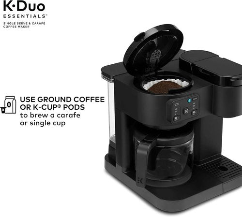 K-Duo Essentials Coffee Maker - Hot & Iced Brewing with 12-Cup Carafe, 72 oz Reservoir, Pause & Pour Feature