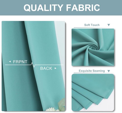 ChrisDowa Small Window Curtains - 40-Inch Grommet Thermal Insulated Room Darkening Panels | Aqua (Set of 2)