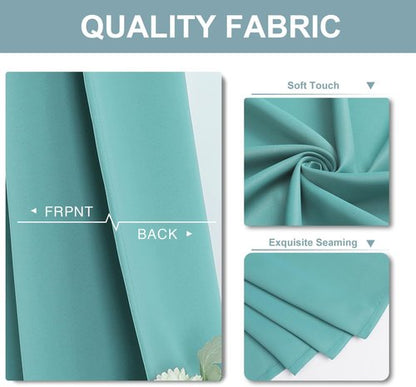 ChrisDowa Small Window Curtains - 40-Inch Grommet Thermal Insulated Room Darkening Panels | Aqua (Set of 2)