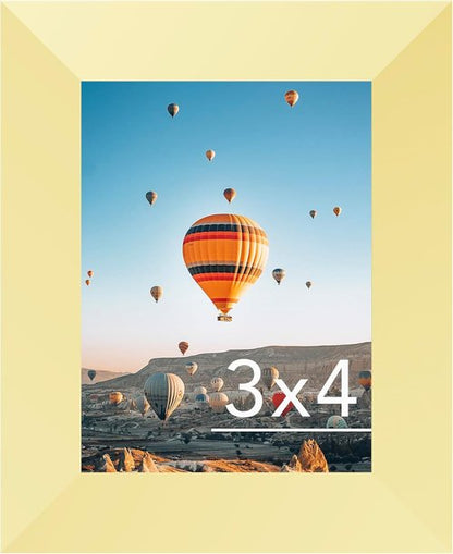 JCJMY Gold 3x4 Picture Frame - Versatile Wall Hanging or Tabletop Display with Shatter-Resistant Plexiglass