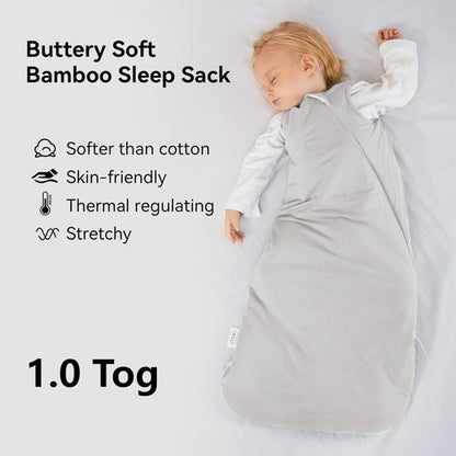 BubblePanda Bamboo Sleep Sack - Soft 2-Way Zipper Toddler Blanket for Babies 6-12 Months 1.0 Tog