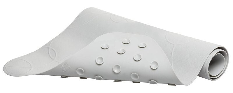 Ubbi Cushioned Non-Slip Bath Mat for Baby, Powerful Suction Cups, Baby Bathtub Time Essentials, Gray