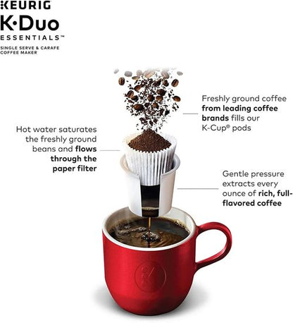 Keurig K-Duo Essentials Coffee Maker - Single Serve & Carafe Brewing | Versatile & Convenient