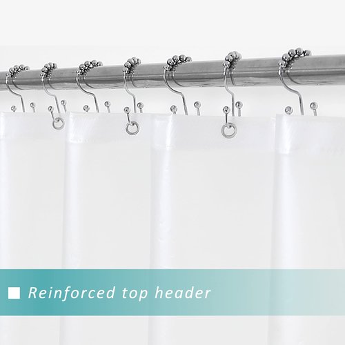 Mrs Awesome Frosted Shower Curtain Liner with 6 Magnets PEVA 8G Heavy Duty Thick Plastic Shower Curtain for Bathroom, Waterproof, 72x72, Frost