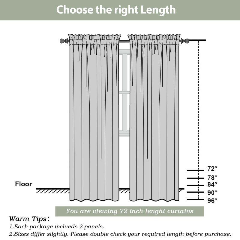 OWENIE Ivory Sheer Curtains 72 Inches Long 2 Panels, Transparent Voile Sheer Curtain Double Rod Pocket Gauze Drapes for Living Room Bedroom Window Sliding Glass Door Treatment, 42 x 72 Inch