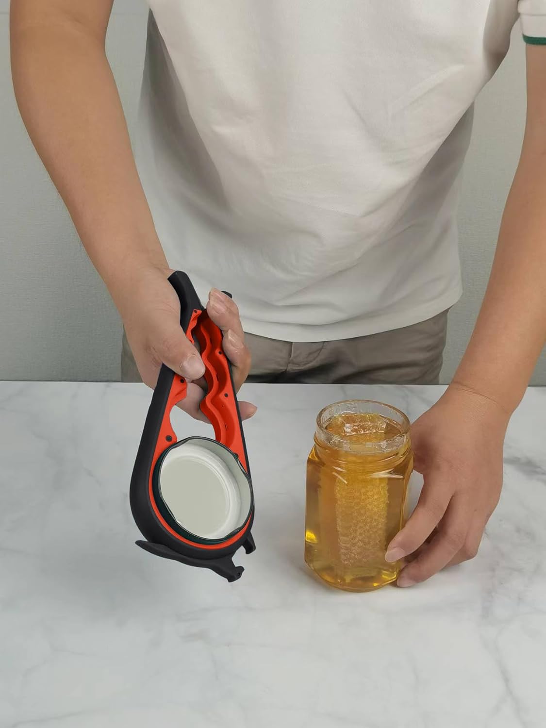 Skiennix Jar Opener - 5-in-1 Bottle Opener with Rubber Grip Pad for Seniors with Arthritis