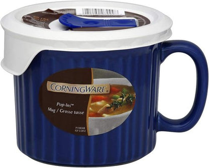 Corningware 20-Ounce Oven Safe Meal Mug - Vented Lid in Blueberry Color