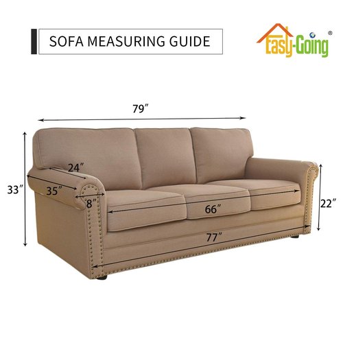 Easy-Going Reversible Couch Cover for 3 Cushion Couch Sofa Cover for Dogs Water Resistant Furniture Protector Cover with Foam Sticks Elastic Straps for Pet Cat (Sofa, Brown/Beige)