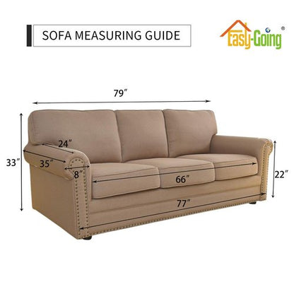 Easy-Going Reversible Couch Cover for 3 Cushion Couch Sofa Cover for Dogs Water Resistant Furniture Protector Cover with Foam Sticks Elastic Straps for Pet Cat (Sofa, PeacockBlue/Beige)