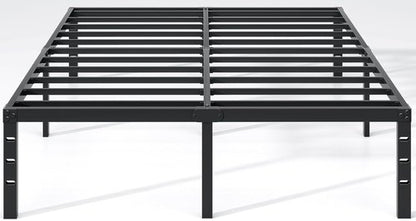 Jetonix Metal Bed Frame - Full Size Sturdy Mattress Foundation with Storage Space | Easy Assembly, Black, 16 Inch