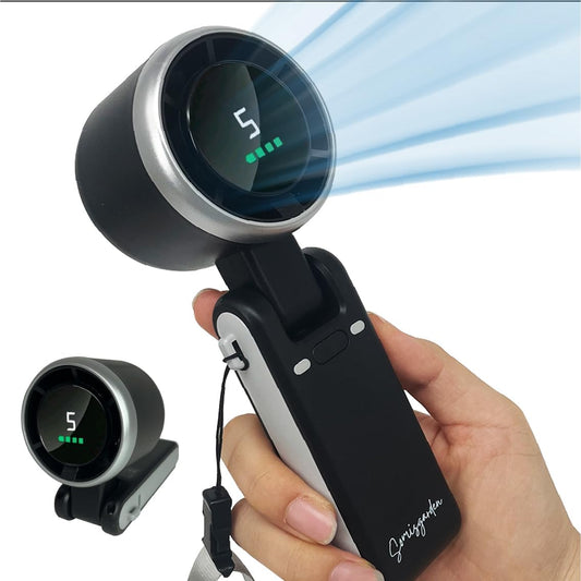 Skiennix Portable Handheld Turbo Fan - 3-in-1 Battery Operated with 5 Speeds & 20H Runtime | Black