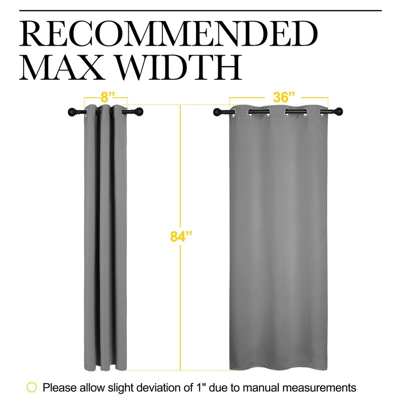 NICETOWN Thermal Insulated Grommet Blackout Curtains for Office, Kids Window Drape Panel for Nursery, Privacy Short Curtains (Silver Grey, 2 Panels, W42 x L84-Inch)