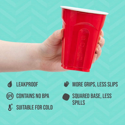 SOLO Cup Company Red Squared Plastic Party Cups - 18 Ounce, 200 Count Pack of 4