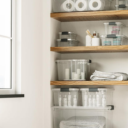 Superio Storage Bins - 10 Pack Clear Stackable Containers | 2.5 Qt BPA-Free, Non-Toxic Organizers for Home & Office