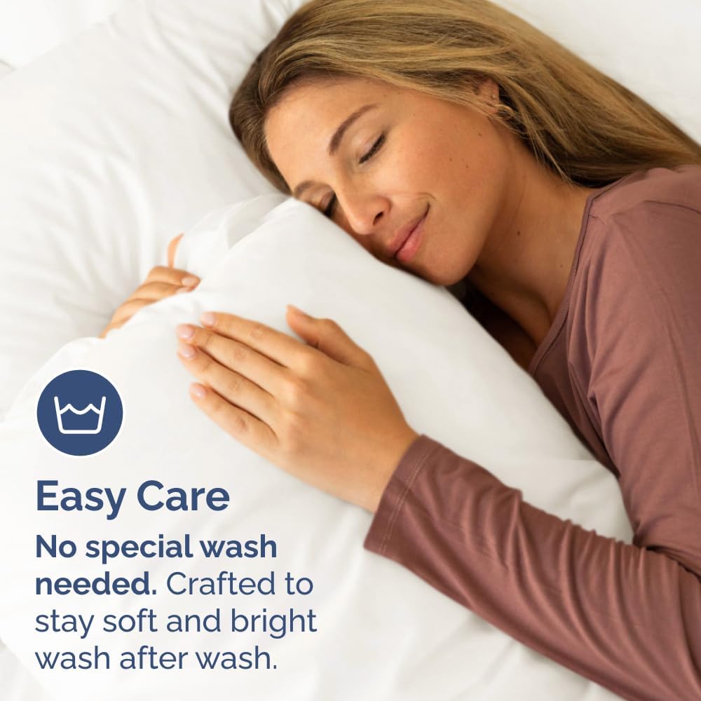 Skiennix Standard Pillow Cases Set of 4 | Ultra Soft Hotel Quality Covers - Machine Washable Antique White
